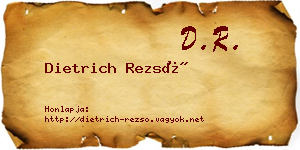 Dietrich Rezső névjegykártya